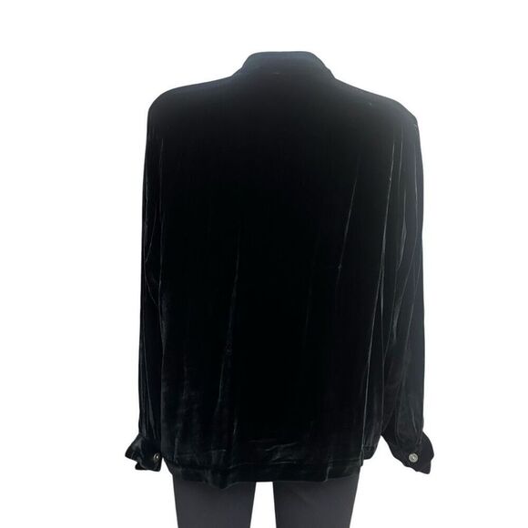 Chico’s Black Velvet Fenway Jacket‎ Rayon Silk Blend Vintage sz 2 Large NEW - Picture 7 of 11